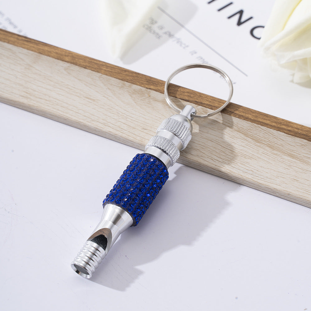 Wholesale Diamond Whistle Two Section Aluminum Whistle Outdoor Survival Training Whistle Keychain